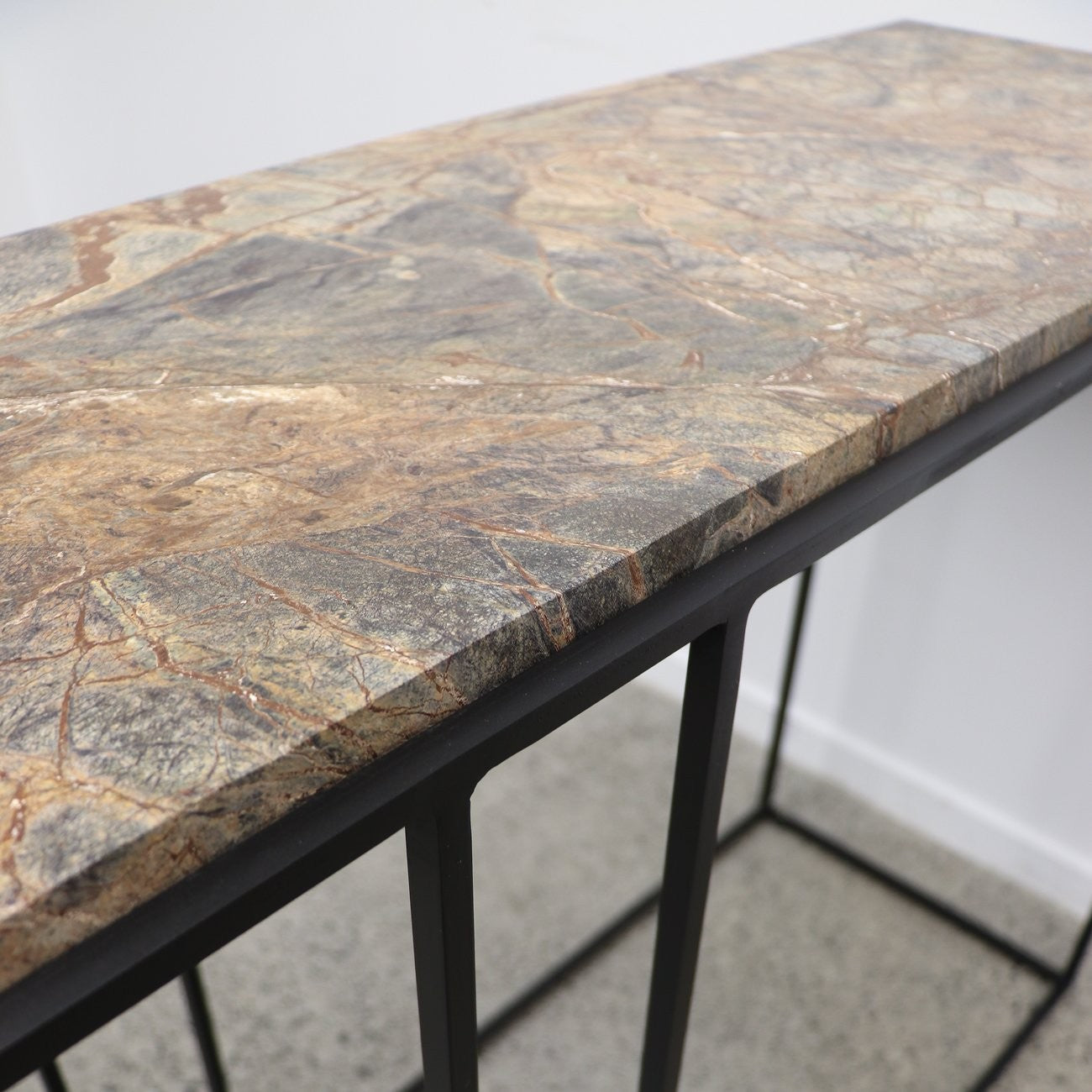 Dion Marble Console Table - Forest