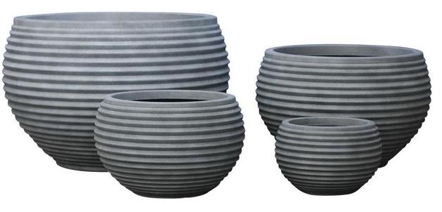 Lightweight Ribbed Designer Planter - Black
