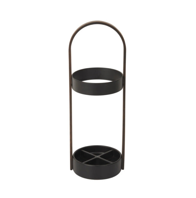 Bellwood Umbrella Stand - Black & Walnut Colour