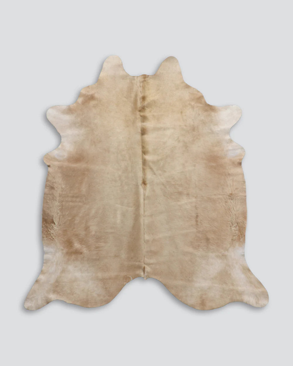 Classic Cowhide Solid Beige Floor Rug - Medium/Large