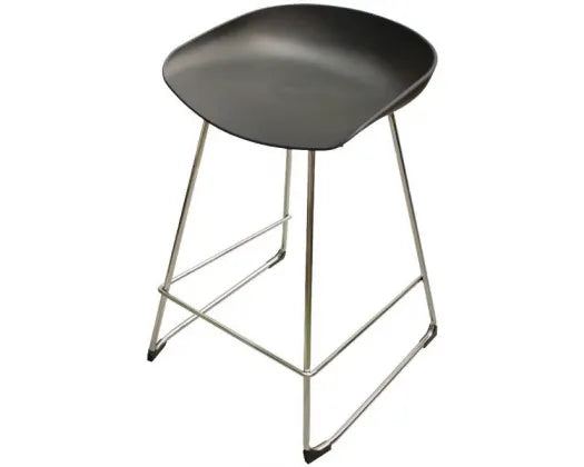 Black Seat and Chromed Leg Barstool