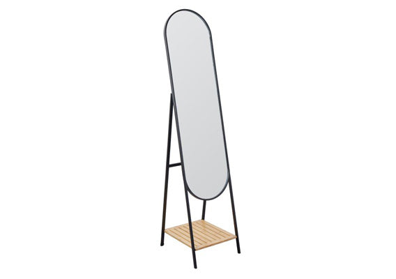 Metal Standing Mirror Black