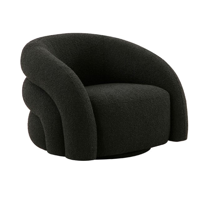 Chicago Swivel Chair - Black Boucle