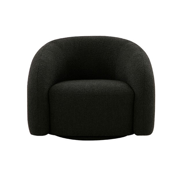 Chicago Swivel Chair - Black Boucle