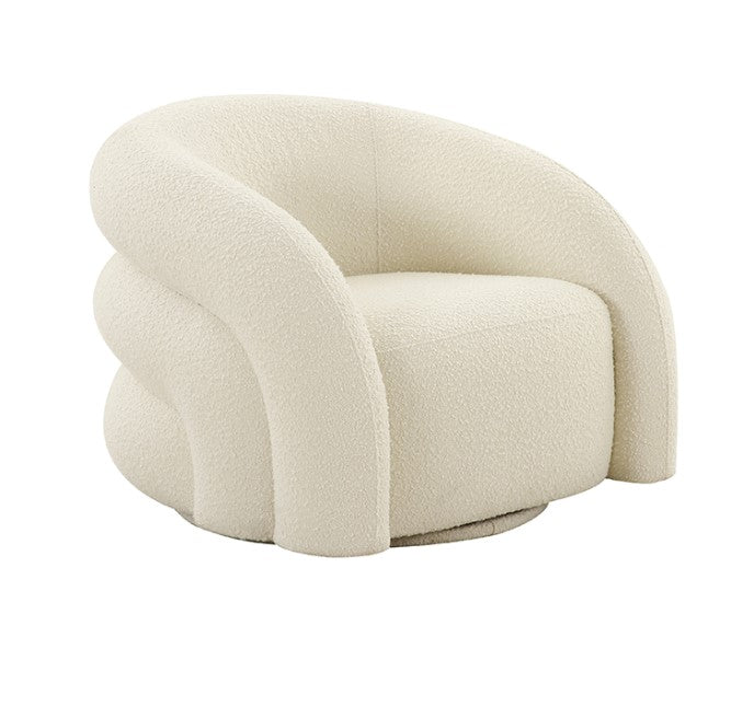 Chicago Swivel Chair - White Boucle