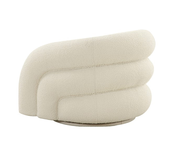 Chicago Swivel Chair - White Boucle
