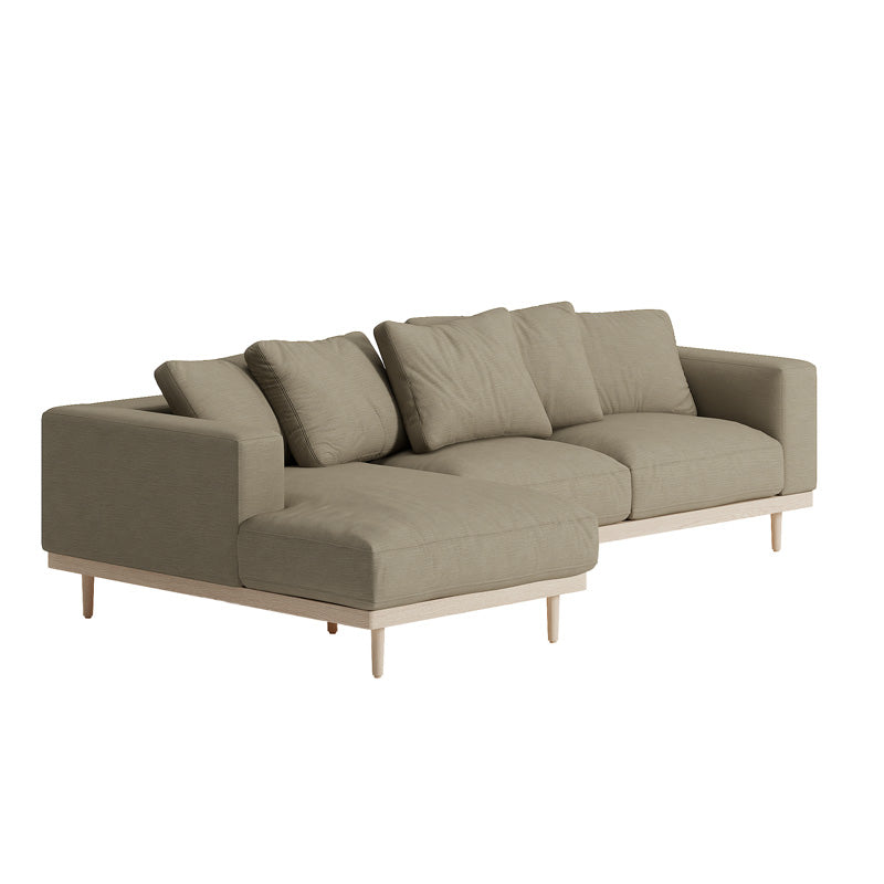 Andrea Sectional Sofa Left - Natural Oiled Ash + Maple Fabric