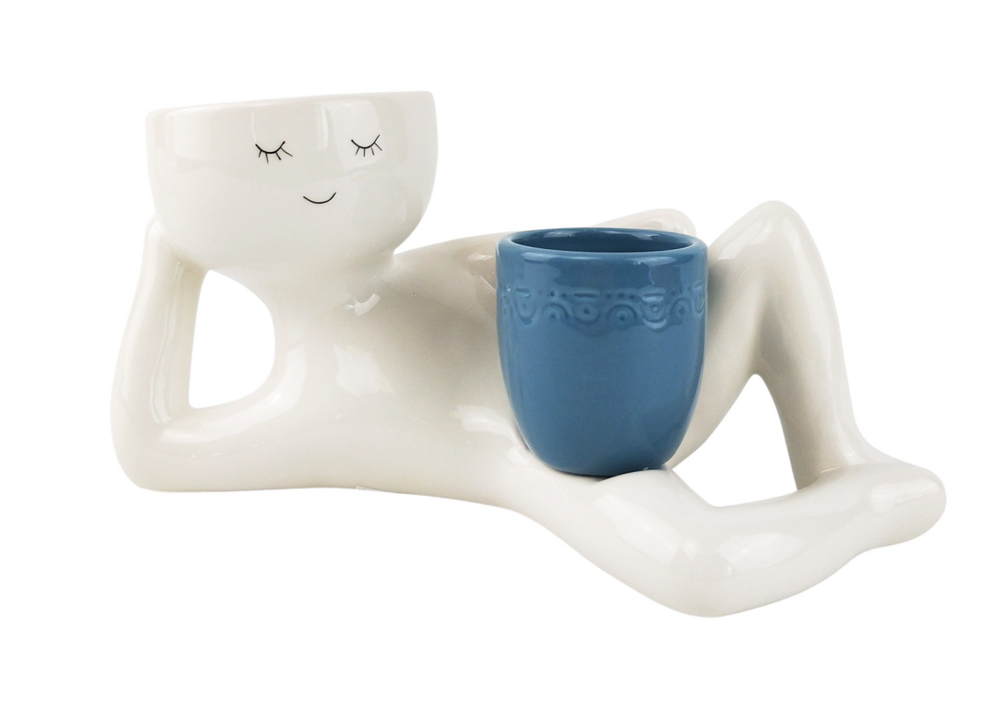 Laying Down girl planter