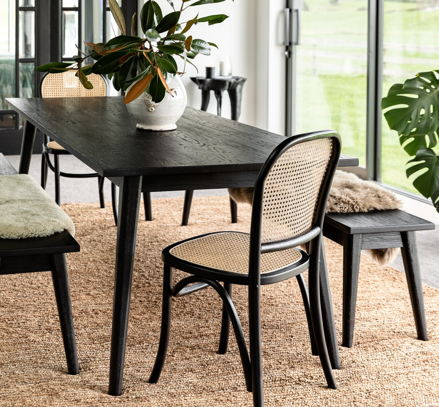 Vaasa Oak Dining Table - Matte Black 260cm