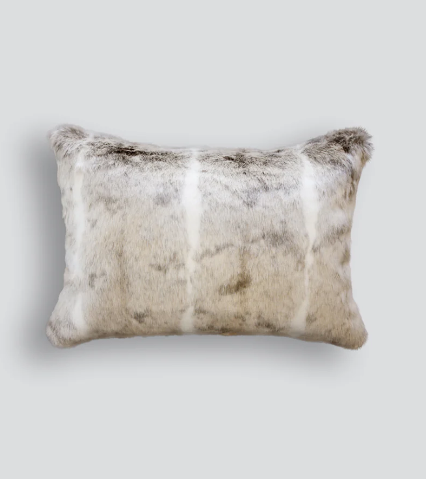 Heirloom Faux Fur Oblong Cushion - Mountain Rabbit 30 x 45 cm