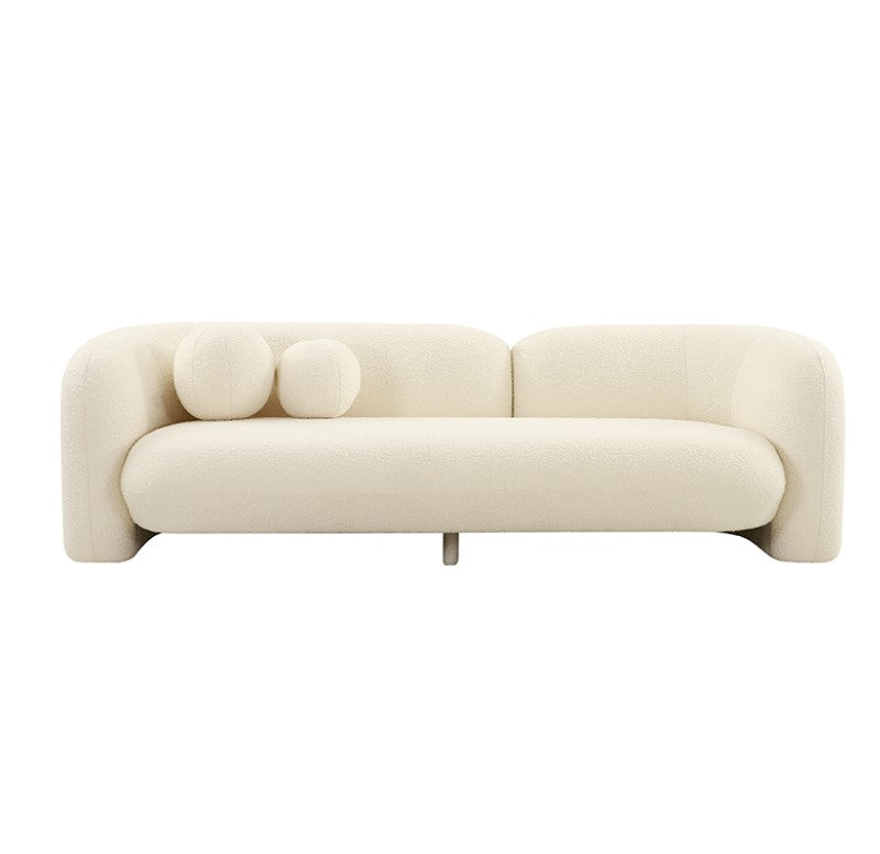 Seattle 3 Seater - White Boucle