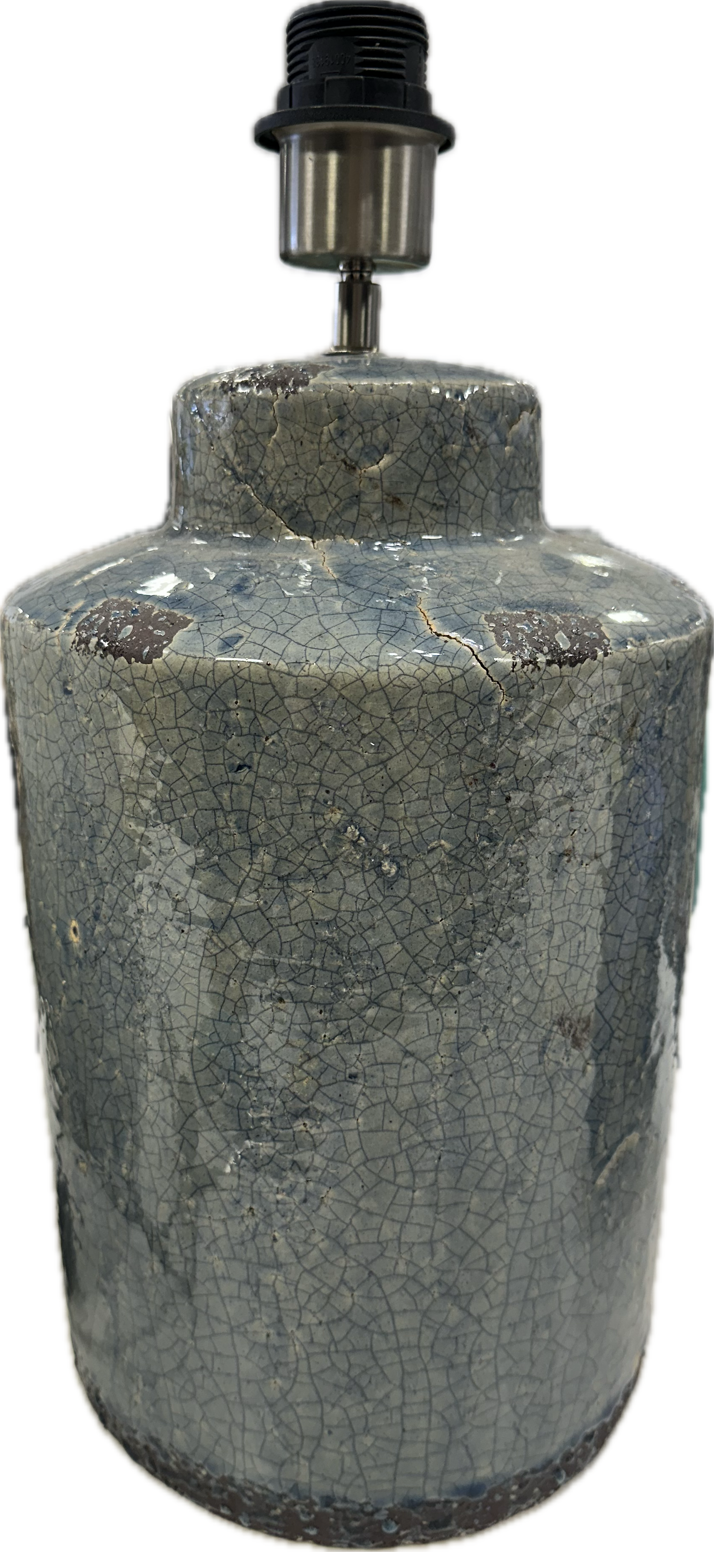 Blue Grey Cracked Ceramic Lamp Base