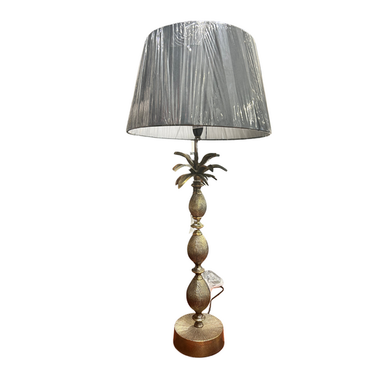Pineapple lamp brass with black shade