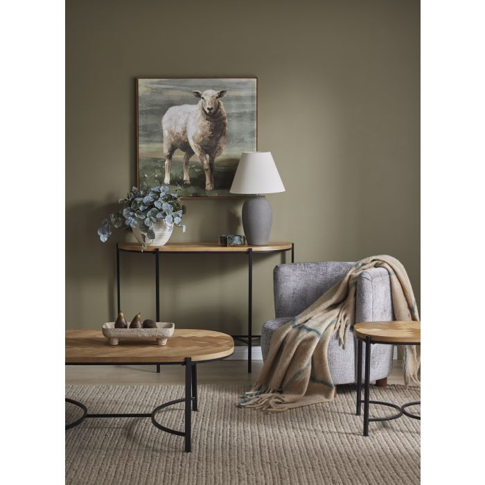 PERRY CONSOLE TABLE NATURAL & BLACK