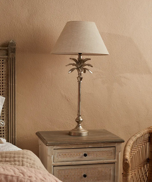 Palm Tree Lamp with Rust Shade