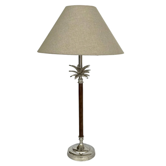 Pineapple lamp with wood stand