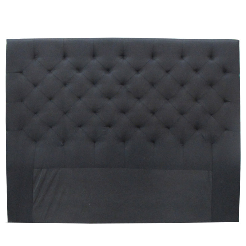 Button Bed Head Dark Grey Velvet - King