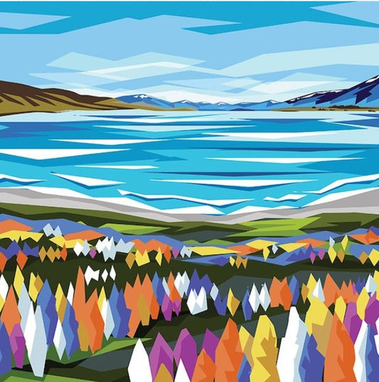 Ira Mitchell - Canvas Art - Lake Tekapo Lupins