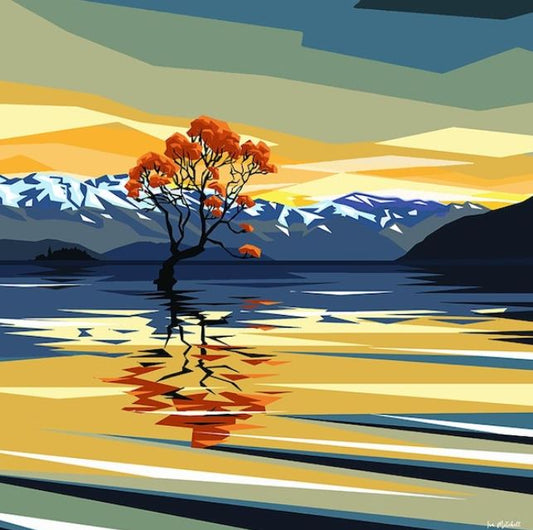 Ira Mitchell - Canvas Art - Wanaka Tree Sunset