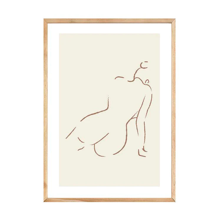 A4 Woman Figure Natural Black Frame