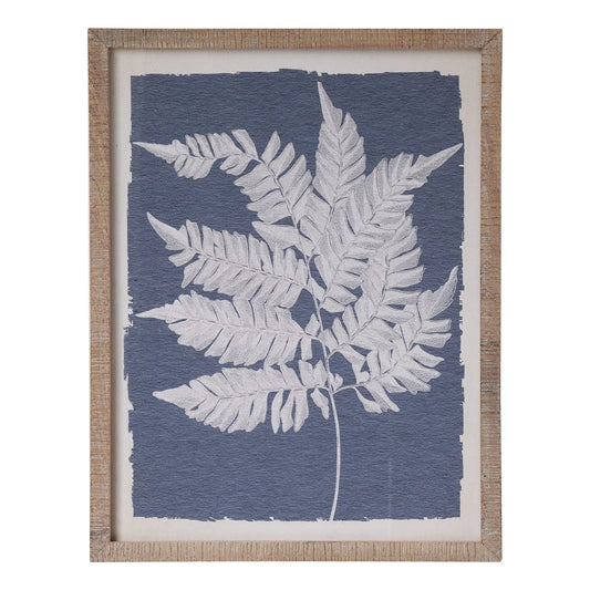 Fern Leaf Print Blue/White