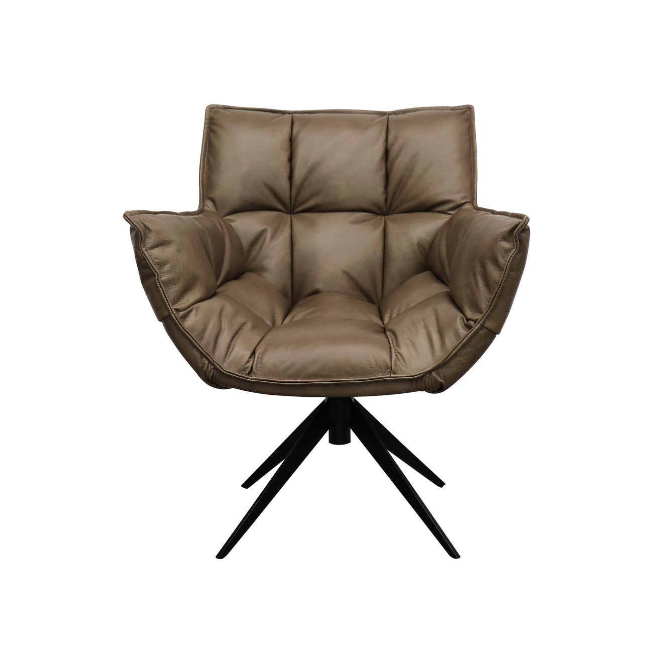 Memphis Swivel Armchair - Brown Leather