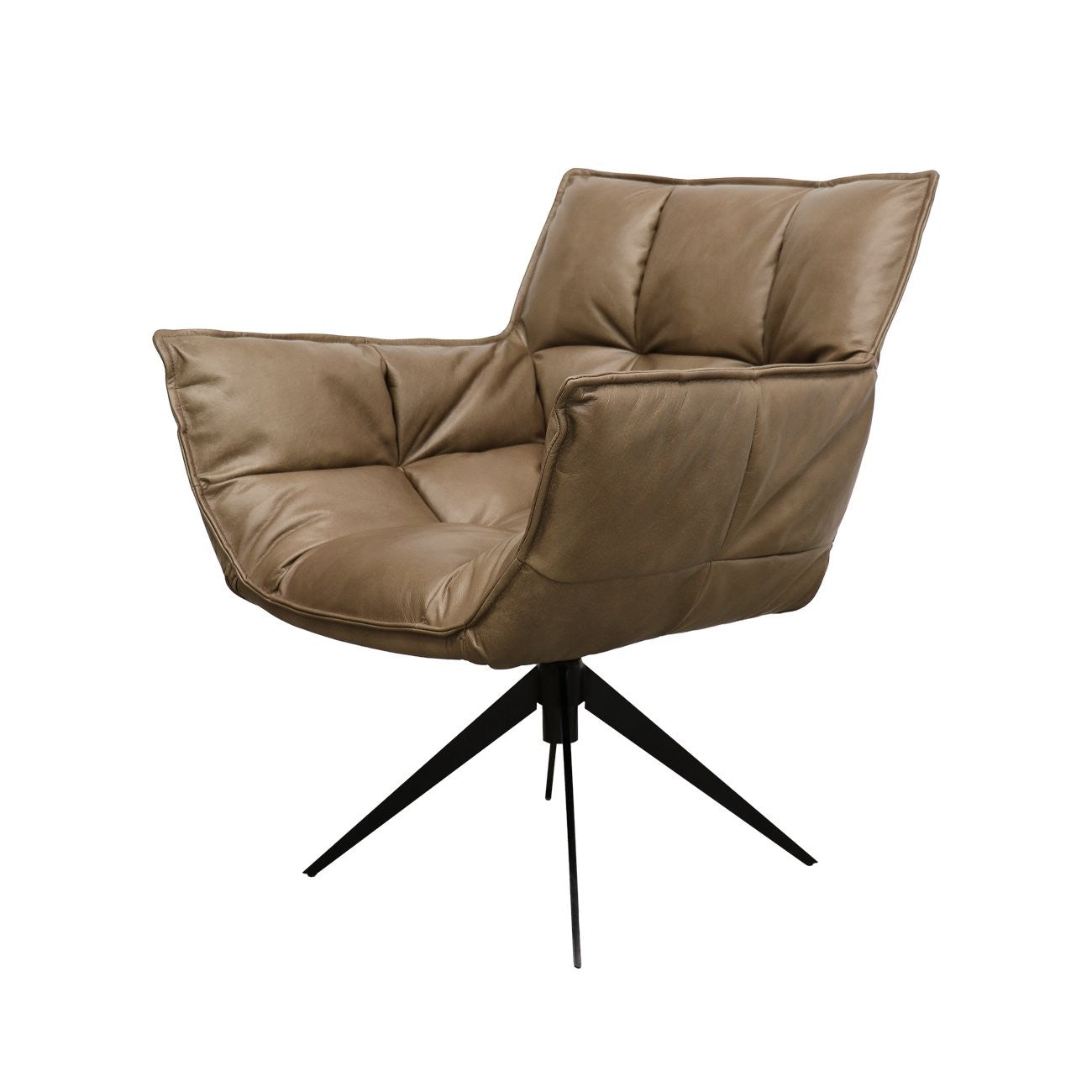 Memphis Swivel Armchair - Brown Leather