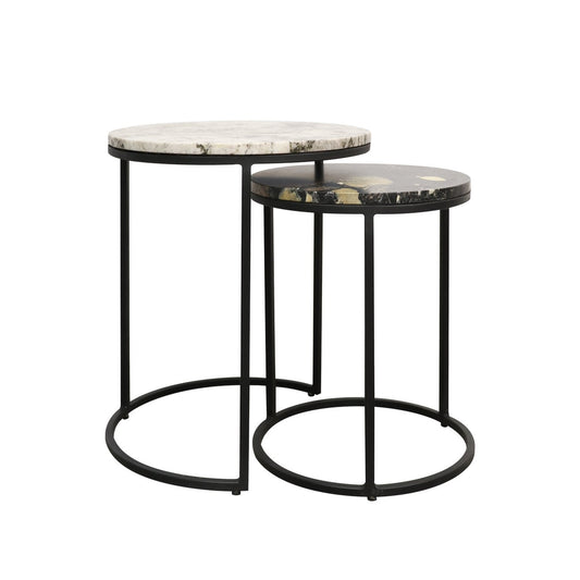 Monaco Nesting Side Table - Pebble/Alaska Set of 2