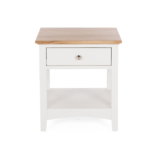Jessica one drawer oak top bedside