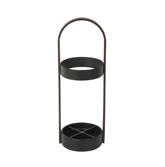 Bellwood Umbrella Stand - Black & Walnut Colour