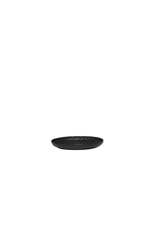Ankara Round Tray/Candleplate - Black