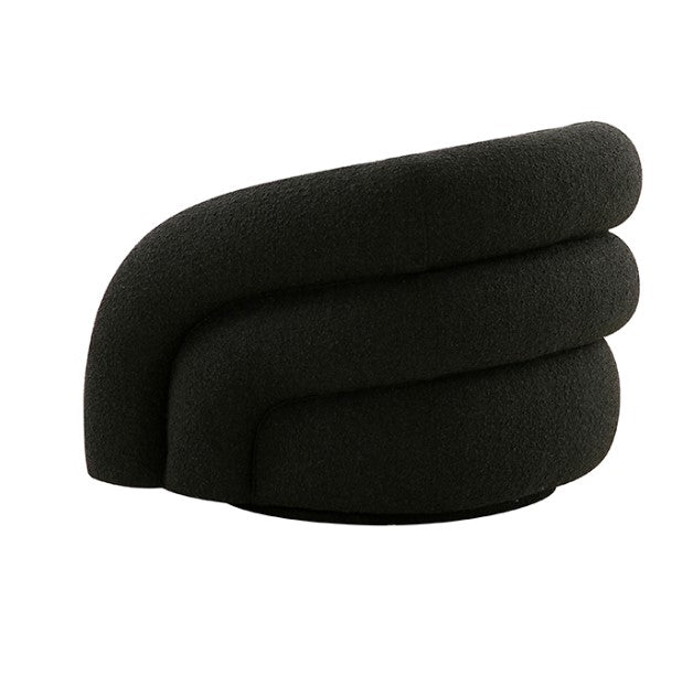 Chicago Swivel Chair - Black Boucle