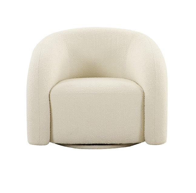 Chicago Swivel Chair - White Boucle