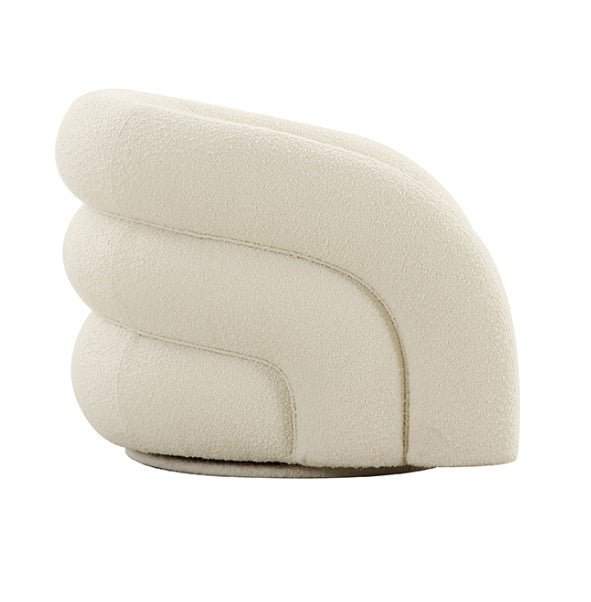 Chicago Swivel Chair - White Boucle