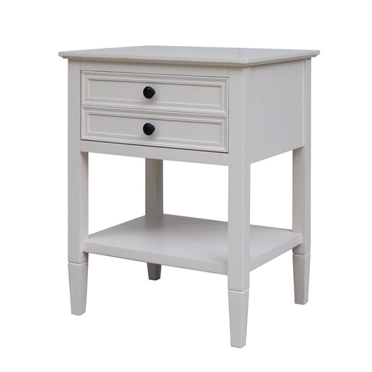 Cyrus Deep Drawer Bedside Table - Pearl White