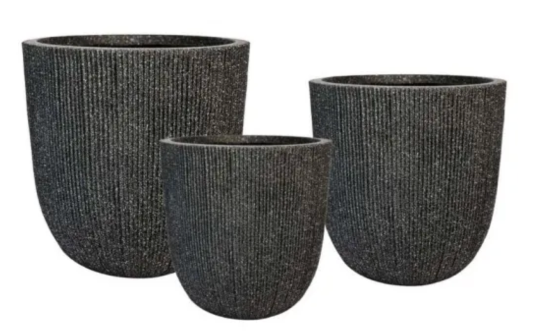 Lightweight natural ridged designer planter