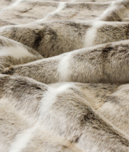 Heirloom Faux Fur Oblong Cushion - Mountain Rabbit 30 x 45 cm