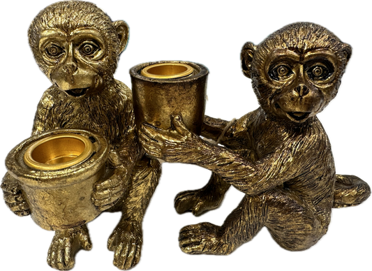 Monkey candlesticks a pair