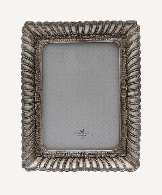 Fanned Rectangle Photo Frame Pewter Finish 5x7