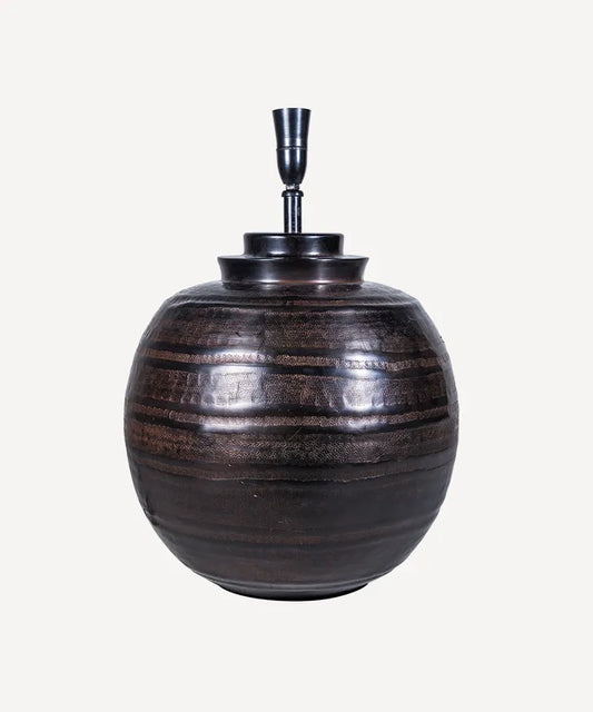 Hammered Large Round Table Lamp