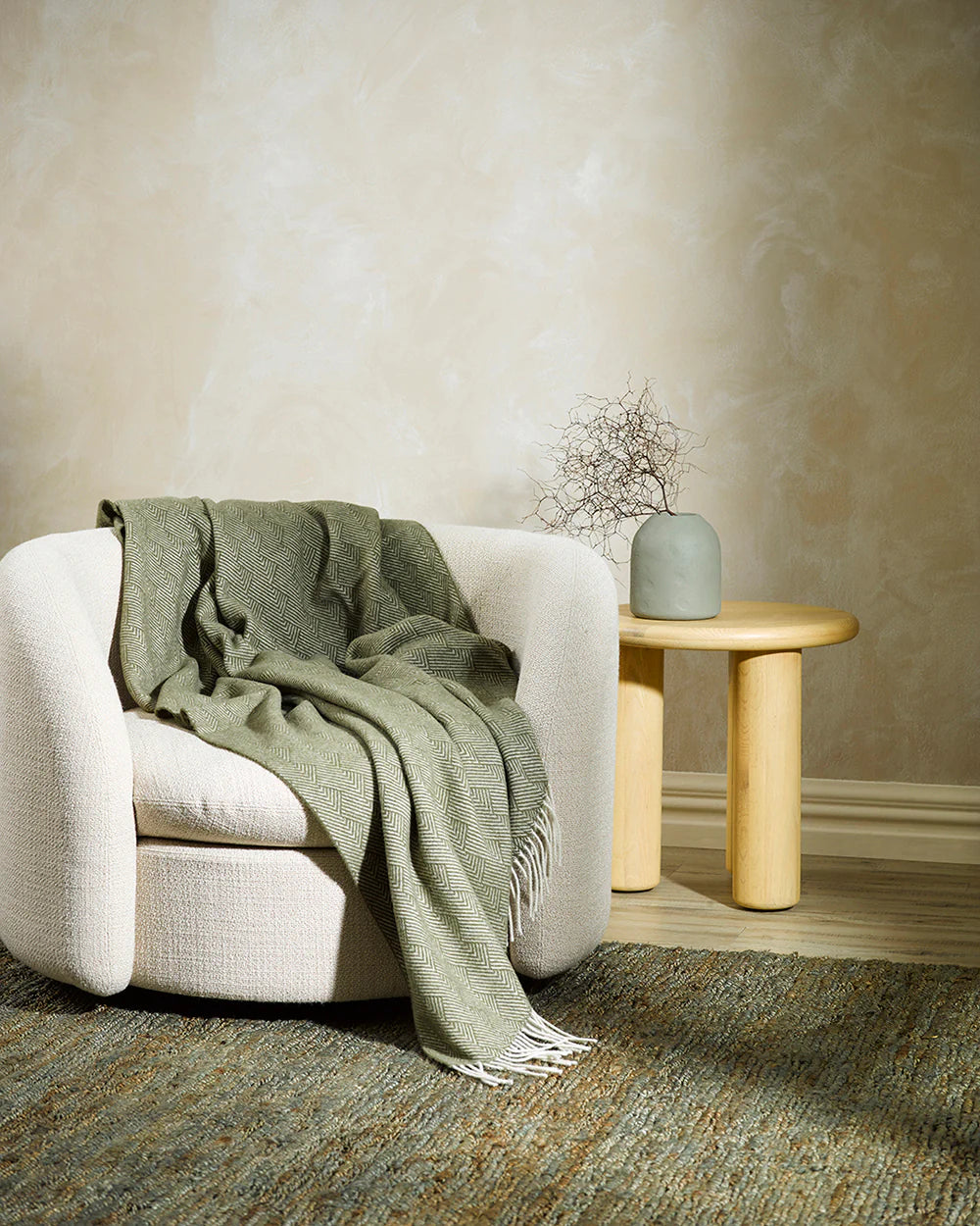 Lana Throw 100% NZ Wool - Moss