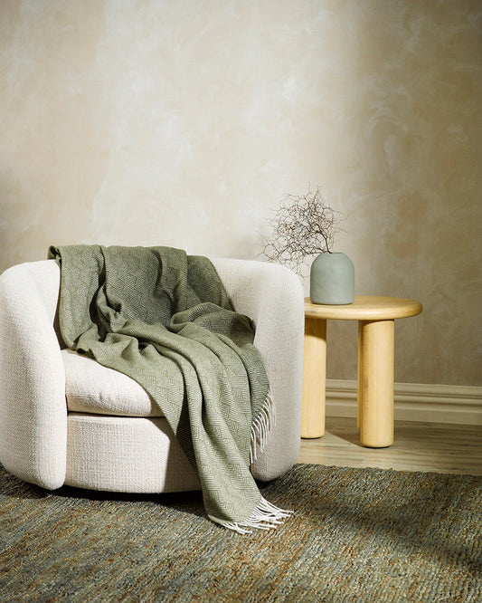 Lana Throw 100% NZ Wool - Moss