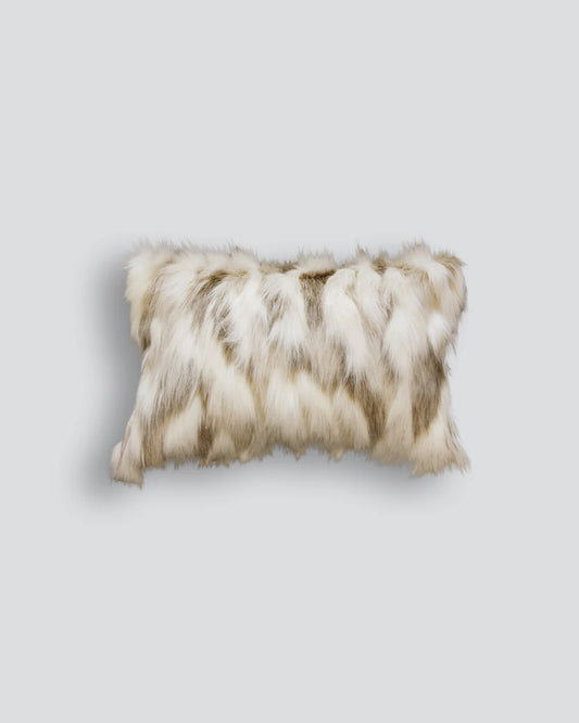 Heirloom Faux Fur Cushion with Feathered Inner (backed with plush velour) Snowshoe Hare 30x45cm