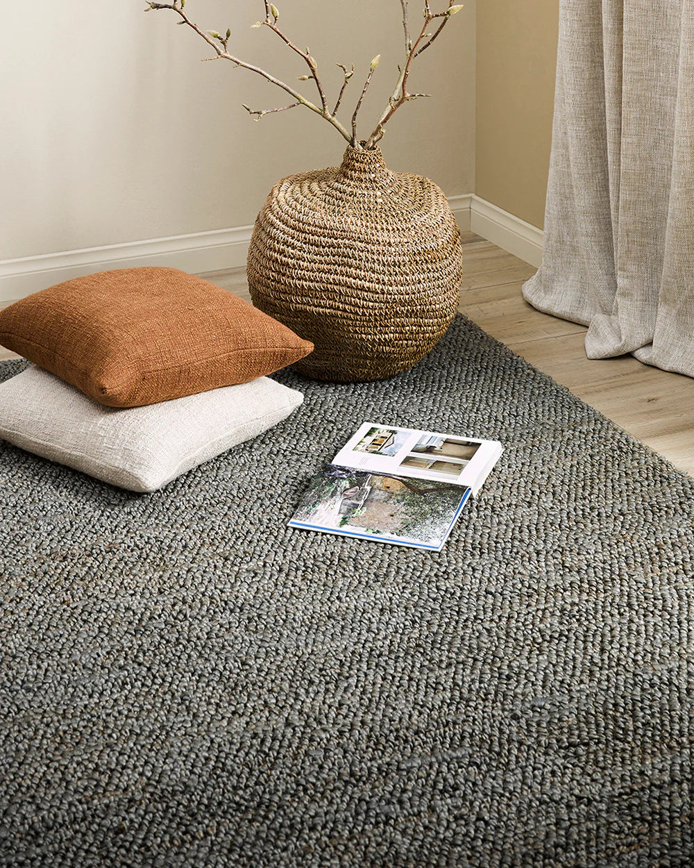 Te Oka (Jute/Cotton) Floor Rug - Bark 160x230cm
