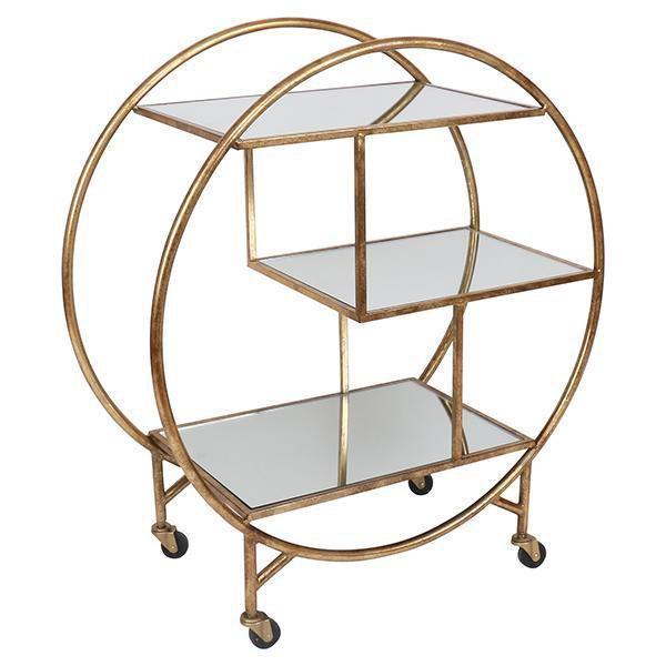 Bar Trolley with mirrored shelves