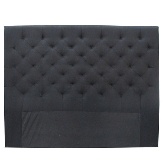 Button Bed Head Dark Grey Velvet - King