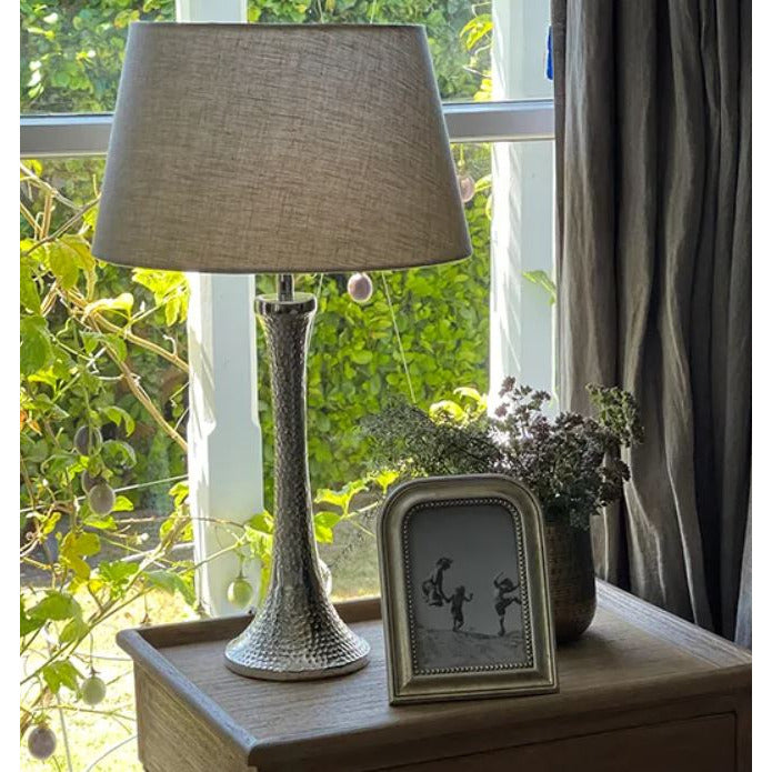 Fluted hammered lamp & shade
