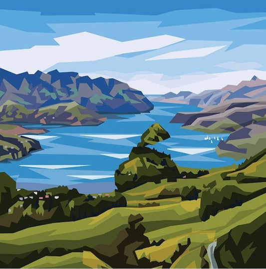 Ira Mitchell - Canvas Art - Akaroa Harbour