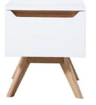 Moda white 1 drawer bedside table