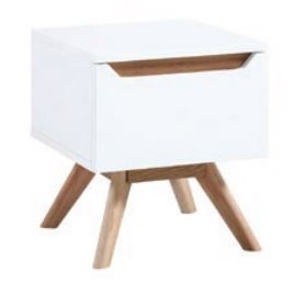 Moda white 1 drawer bedside table